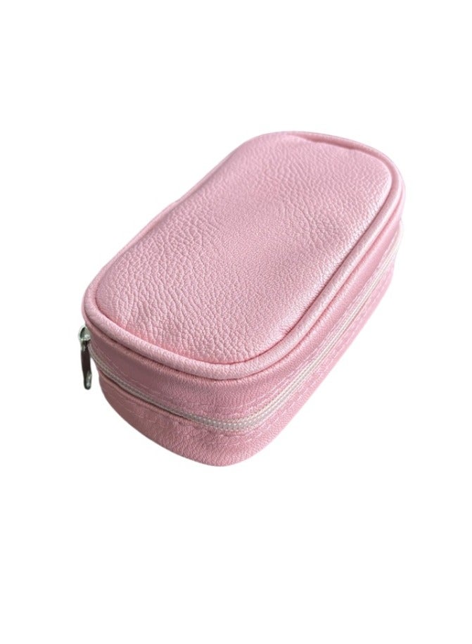 KHAJUL PU Leather Bag Pill Boxes 7 Day 2 Times a Day, Large AM/PM Pill Box Organiser with Portable Zipper Leather Bag, for Holding Supplements, Vitamins and Fish Oils (Pink) - Image 5