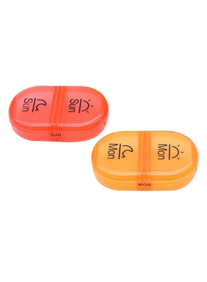 KHAJUL PU Leather Bag Pill Boxes 7 Day 2 Times a Day, Large AM/PM Pill Box Organiser with Portable Zipper Leather Bag, for Holding Supplements, Vitamins and Fish Oils (Pink) - Image 3