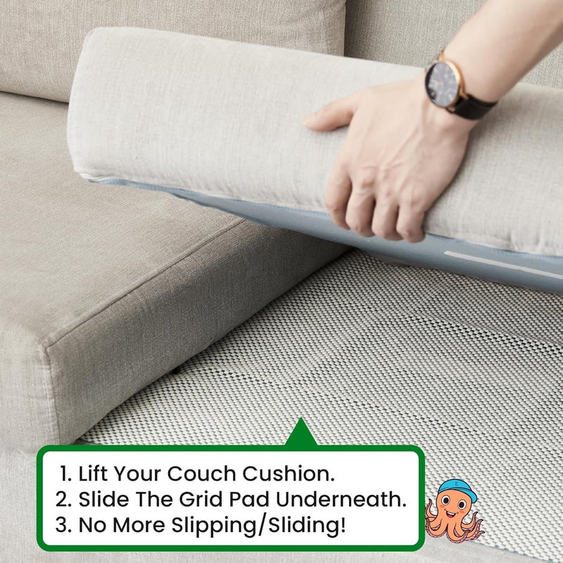 ECOHomes Couch Cushion Grip Pad, Couch Cushion Non Slip Pads Keep Sofa Cushions from Sliding - Anti Slip Couch & Patio Grips Stop Sliding, Mattress Gripper to Prevent Sliding (Loveseat, 2 PCs Pack) - Image 5