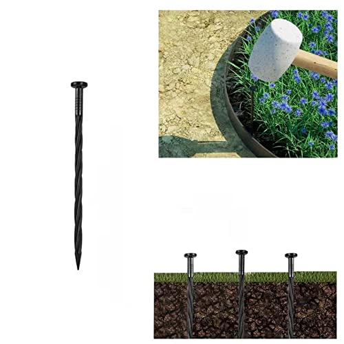 YANEYRIE 50PCS Landscape Anchoring Spikes, 8 Inch Spiral Plastic Landscape Spikes for Garden Lawn Yard, Paver, Weed Barrier, Artificial Turf - Image 5