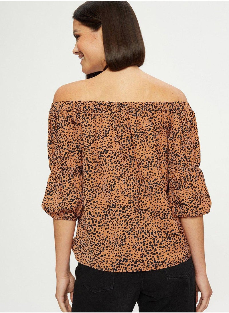 DOROTHY PERKINS - Bardot Oversized Printed Top - Image 1