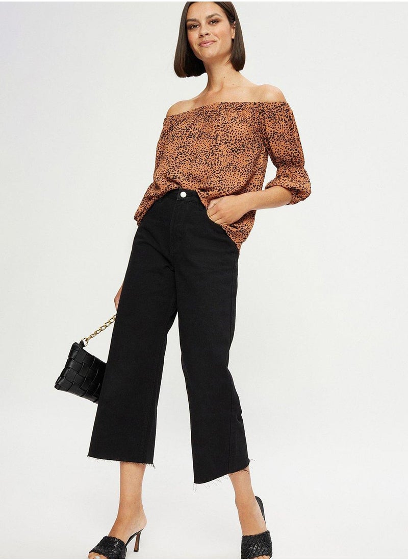 DOROTHY PERKINS - Bardot Oversized Printed Top - Image 1