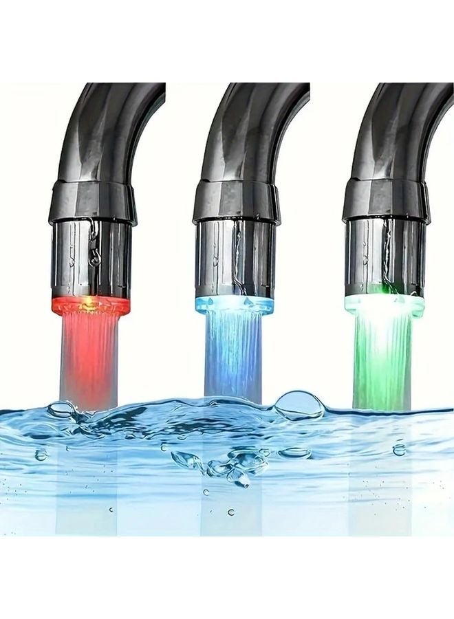 7 Colors Flashing LED Sensor Faucet Bubbler Water Powered For Kitchen Bathroom Sinks - Image 3