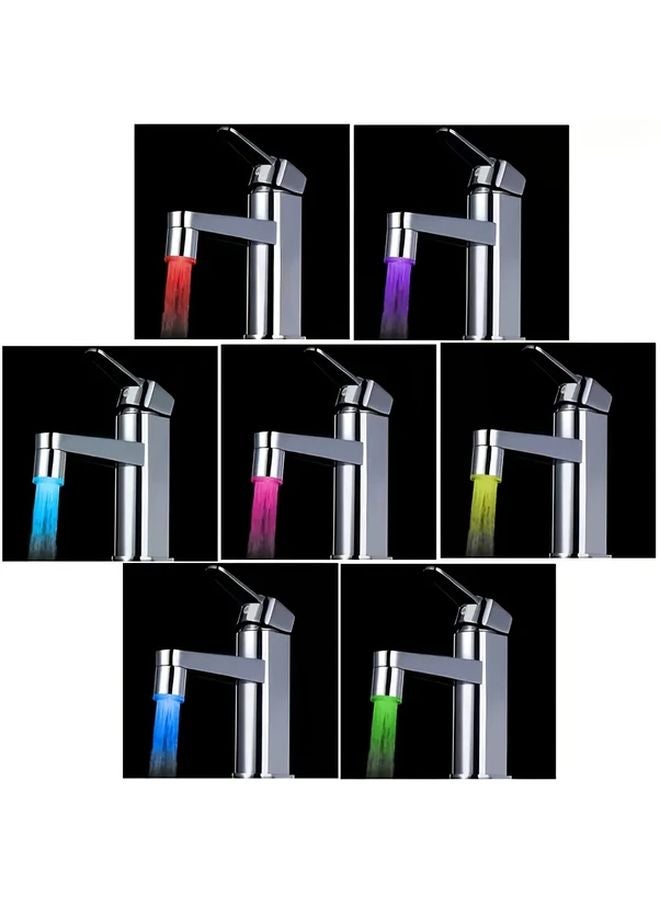 7 Colors Flashing LED Sensor Faucet Bubbler Water Powered For Kitchen Bathroom Sinks - Image 1