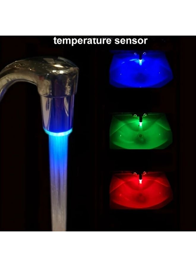 7 Colors Flashing LED Sensor Faucet Bubbler Water Powered For Kitchen Bathroom Sinks - Image 2