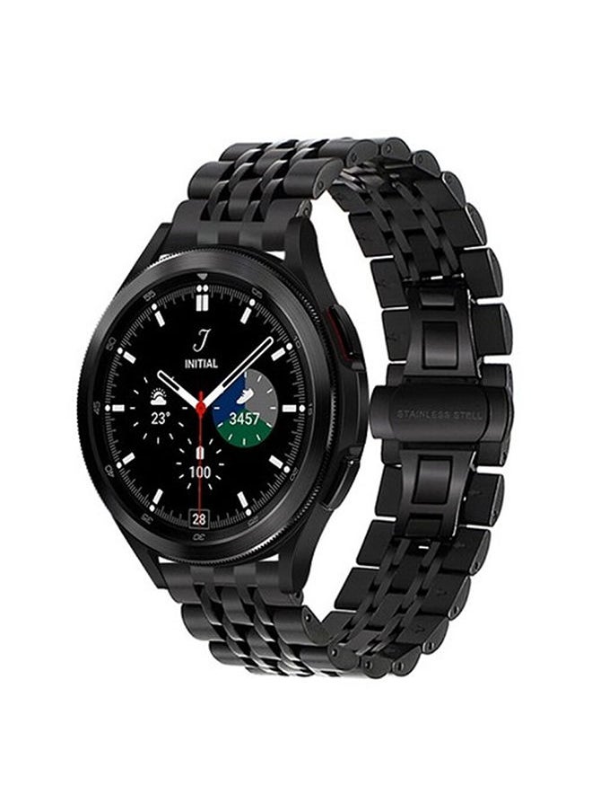 O Ozone Metal Band For Samsung Galaxy Watch 7 6 5 4 FE 40mm 44mm 45mm/Galaxy Watch 6 4 Classic 43mm 47mm 42mm 46mm Solid Stainless Steel Strap -Black  - Image 1