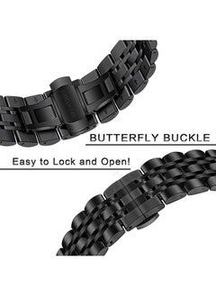O Ozone Metal Band For Samsung Galaxy Watch 7 6 5 4 FE 40mm 44mm 45mm/Galaxy Watch 6 4 Classic 43mm 47mm 42mm 46mm Solid Stainless Steel Strap -Black  - Image 3