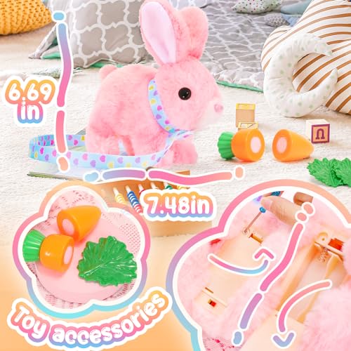 Tagitary Plush Bunny Toys for Kids - Interactive Electronic Rabbit with Sounds, Wiggling Ears, Hopping Motion, Leash - Perfect for Easter, Christmas, or Birthday Gifts - Image 4
