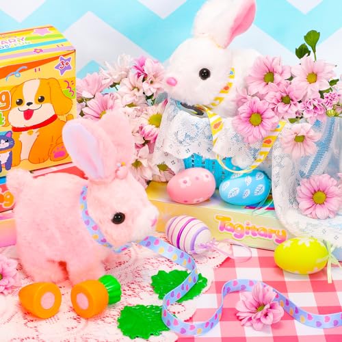 Tagitary Plush Bunny Toys for Kids - Interactive Electronic Rabbit with Sounds, Wiggling Ears, Hopping Motion, Leash - Perfect for Easter, Christmas, or Birthday Gifts - Image 2