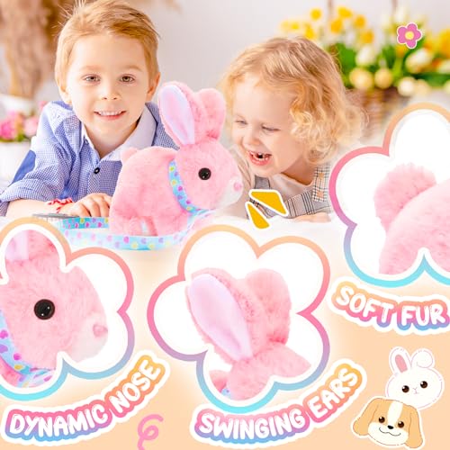 Tagitary Plush Bunny Toys for Kids - Interactive Electronic Rabbit with Sounds, Wiggling Ears, Hopping Motion, Leash - Perfect for Easter, Christmas, or Birthday Gifts - Image 5