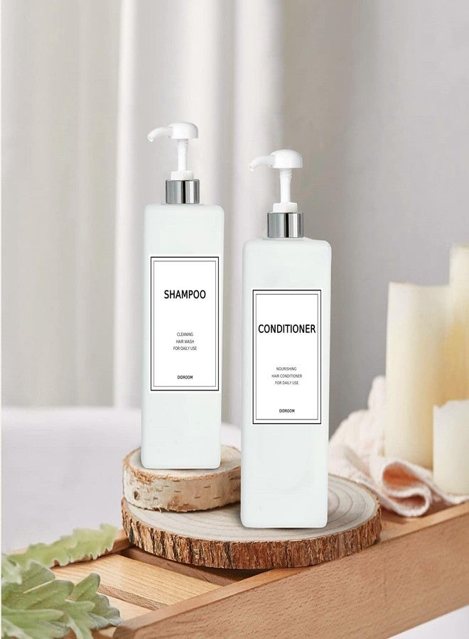 DIDROOM Modern Silver Shampoo and Conditioner Dispenser (21 oz, Pack of 3) Refillable Pump Bottle Set Empty Shower Plastic Bottles with Pump for Bathroom Body Wash Soap and Shower - Image 5