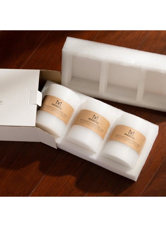 MOZEAL 3" x 8" Hand-Poured Unscented Large Candle,Smokeless Rustic Pillar Candle Set of 2,Slow Burn,No Drip,Approx 150 Hours Burning,Wedding,Dinner,Christmas and Home Decorative,Tall White Candle - Image 5