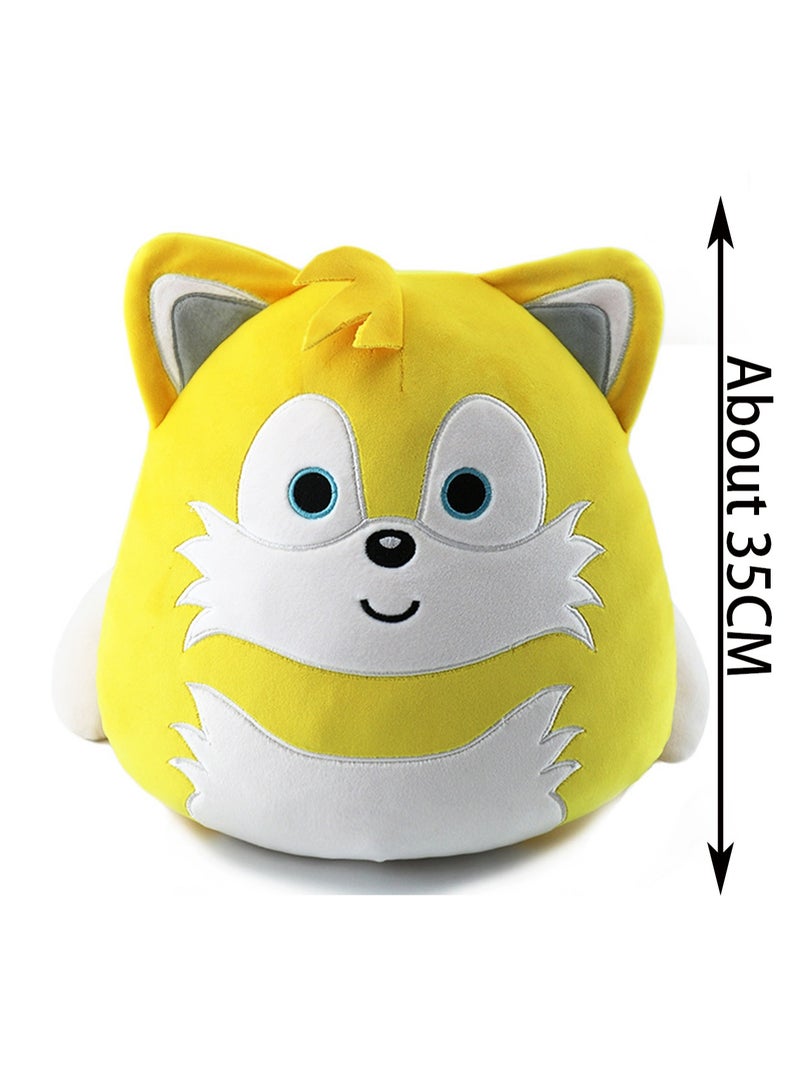 35cm Yellow Round The Hedgehog Plush Toy Creative Tumbler Toy Pillow Plush Doll, Boy Girl Gift - Image 2