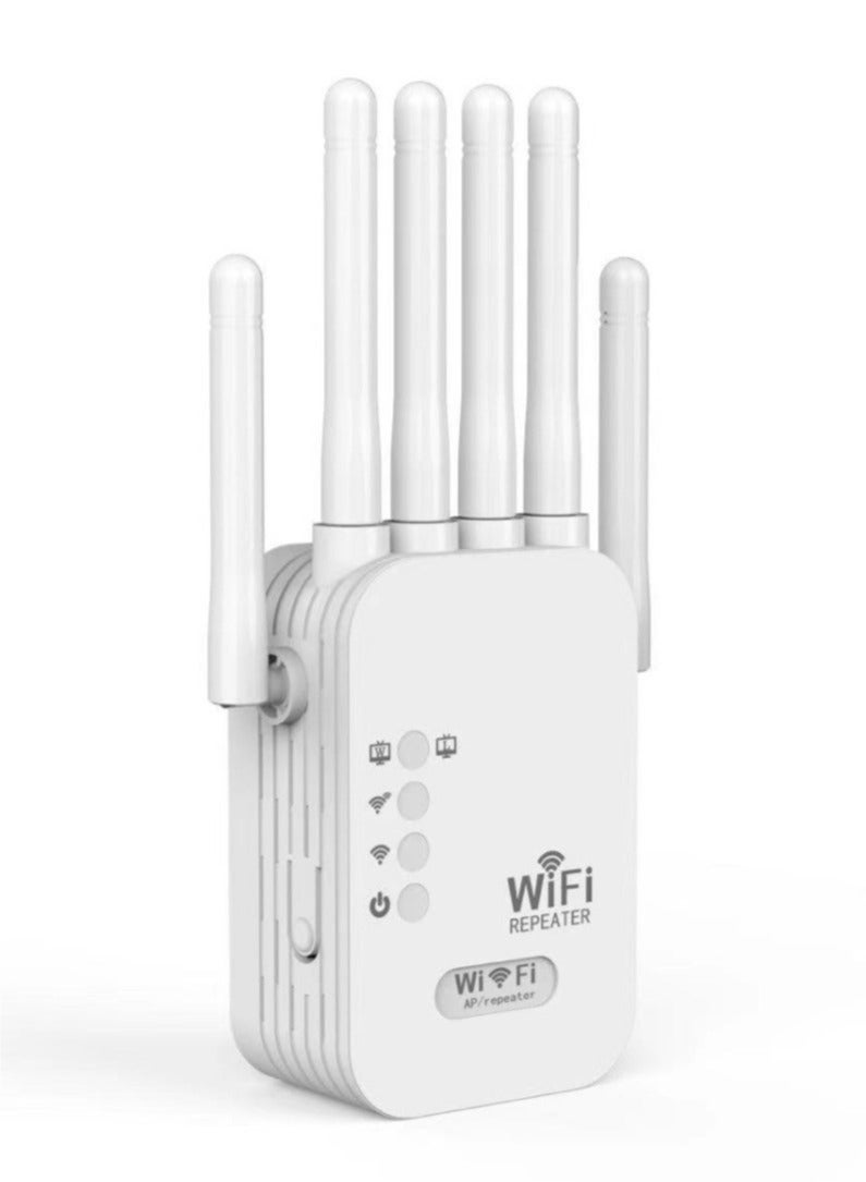 بست موسع نطاق واي فاي ثنائي النطاق 2.4G و5G بسرعة 1200 ميجابت في الثانية، مكرر نقطة وصول، وضع ثلاثي، تغطية 1722 قدمًا مربعًا، 6 هوائيات عالية الكسب، إقران بلمسة واحدة - Image 2