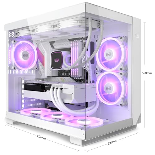 PCCOOLER PC Case Mid Tower Desktop Computer Gaming Superior Case for ATX/M-ATX/ITX with 6 ARGB Case Fans,Column-Free Design,360MM Radiator&400MM GPU Support,Easy Installation (C3T500 ARGB White) - Image 5