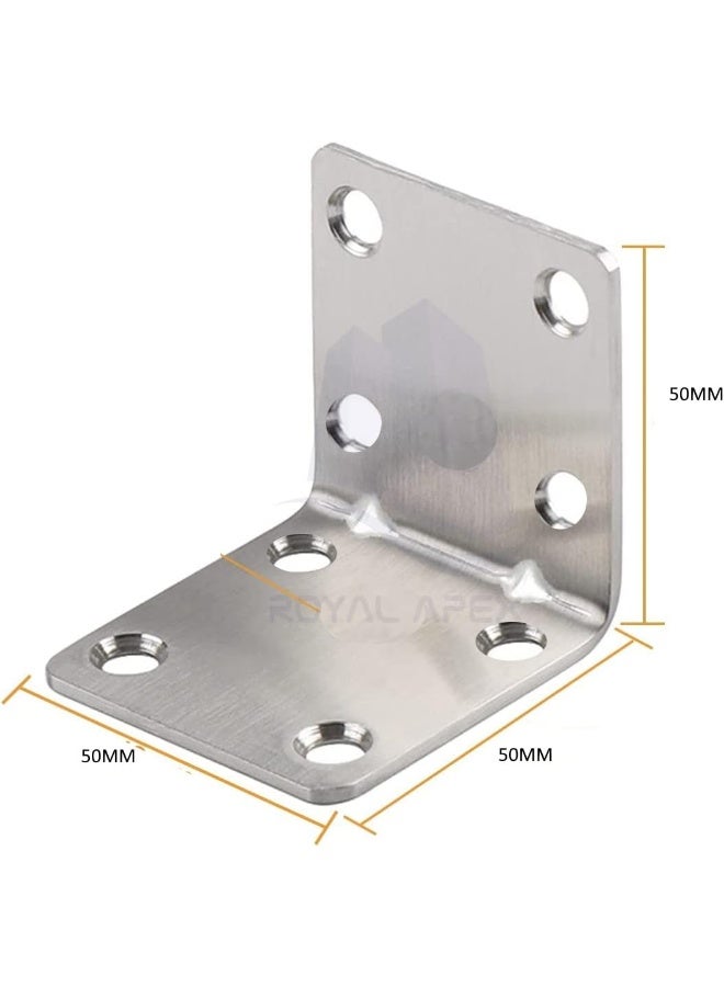 Royal Apex L Corner Bracket Connector Brace With Screws Right Angle Corner Brackets For Chairs Wardrobes Cabinets Dining Tables Desks Shelves Etc5Pcs 50X50Mm  - Image 2