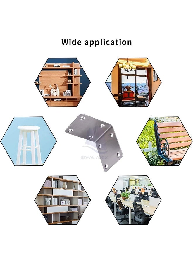 Royal Apex L Corner Bracket Connector Brace With Screws Right Angle Corner Brackets For Chairs Wardrobes Cabinets Dining Tables Desks Shelves Etc5Pcs 50X50Mm  - Image 5