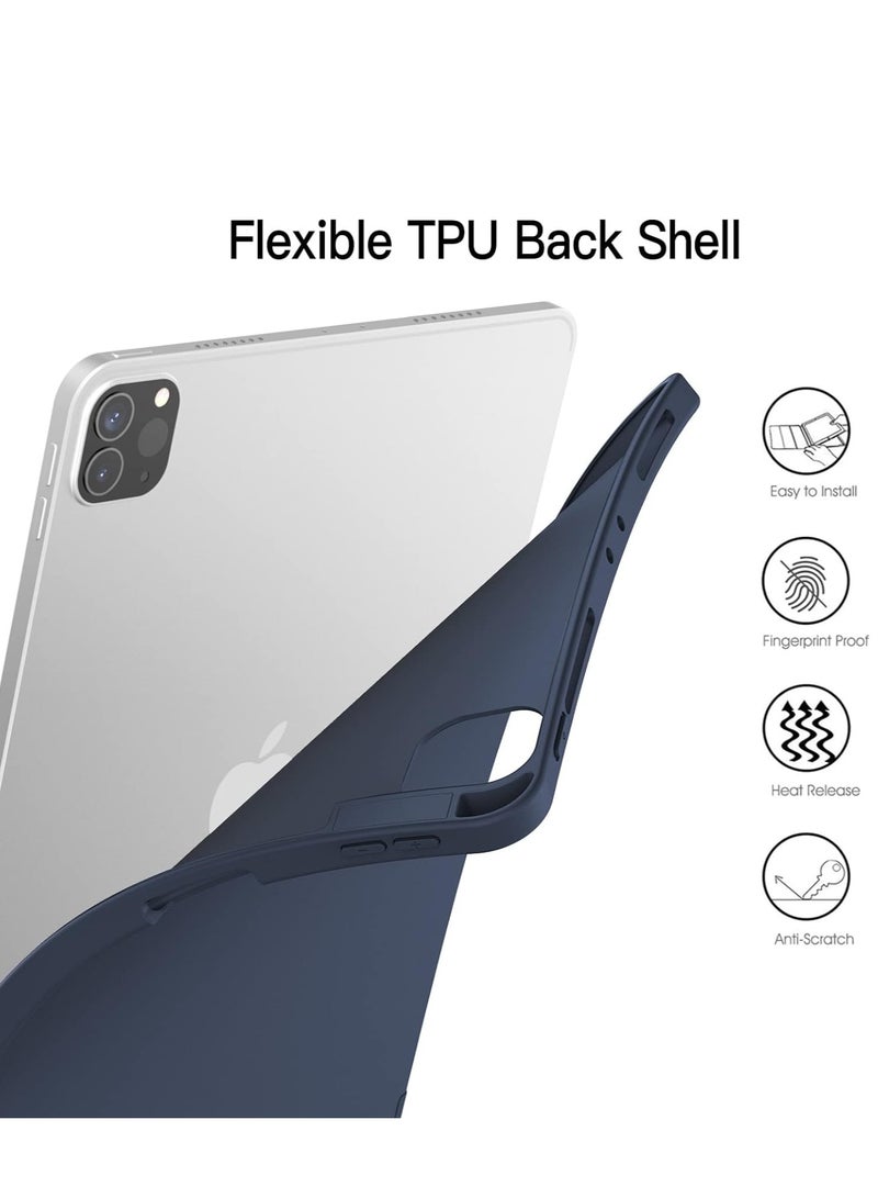 Case for iPad Pro 11 inch, 2022/2021/2020, Pencil Compatible, Auto Wake/Sleep Case (Dark Navy), TPU & PC - Image 3