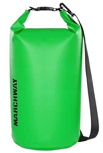 MARCHWAY Floating Waterproof Dry Bag Backpack 5L/10L/20L/30L/40L, Roll Top Sack Keeps Gear Dry for Kayaking, Rafting, Boating, Swimming, Camping, Hiking, Beach, Fishing (Green, 10L) - Image 1