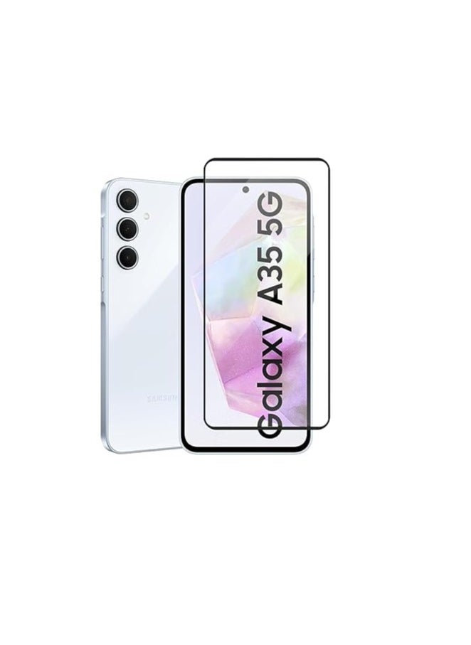 YoYoTech Screen protector for Samsung Galaxy A35 5G 6.6 Inch Full Coverage Tempered Glass Film  - Image 1