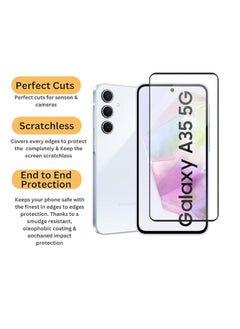 يويو تيك واقي شاشة لهاتف Samsung Galaxy A35 5G 6.6 بوصة بتغطية كاملة من الزجاج المقسى  - Image 3