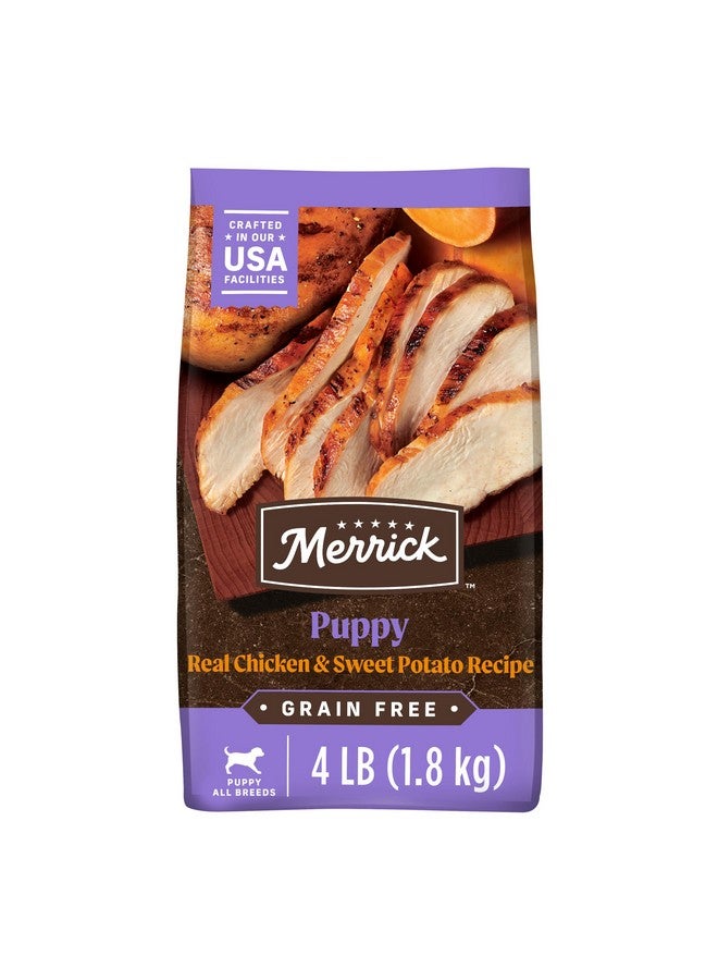 Merrick Premium Grain Free Dry Puppy Food, Wholesome And Natural Kibble With Real Chicken and Sweet Potato - 4.0 lb. Bag - Image 1