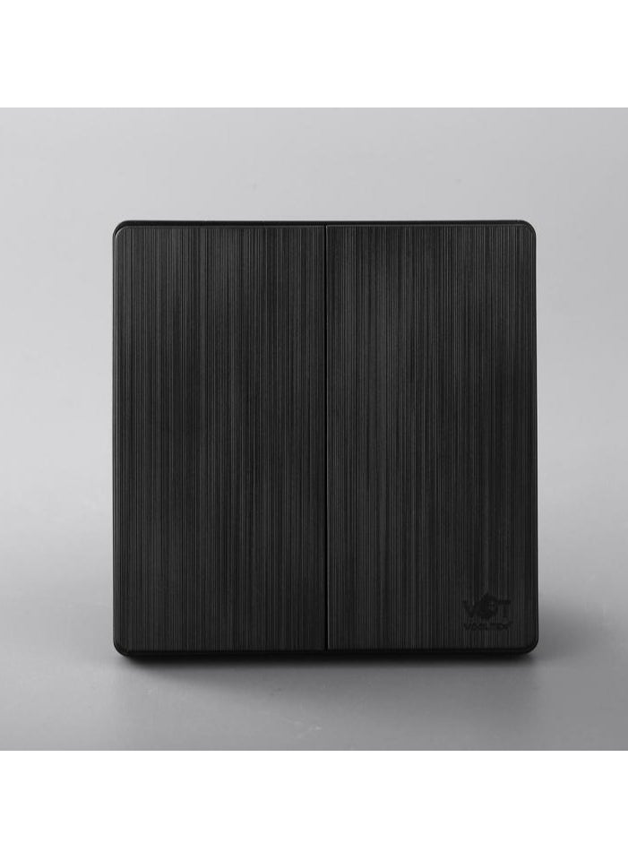 Vooltex Vooltex Piano Style 2 Gang Light Switch Black  - Image 1