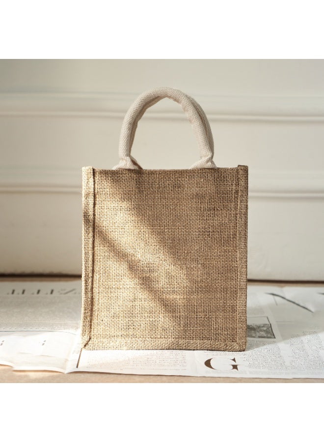 Eco-Friendly Linen Trumpet Tote Bag for Women – Durable Jute Fabric Handbag with Soft Handle, Reusable Shopping Bag, Minimalist “Cheer Believe in Yourself” Printed Design, Lightweight Casual Carry Bag - Image 1