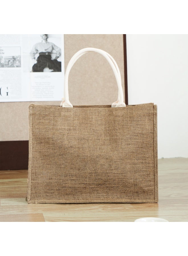 Eco-Friendly Linen Trumpet Tote Bag for Women – Durable Jute Fabric Handbag with Soft Handle, Reusable Shopping Bag, Minimalist “Cheer Believe in Yourself” Printed Design, Lightweight Casual Carry Bag - Image 3