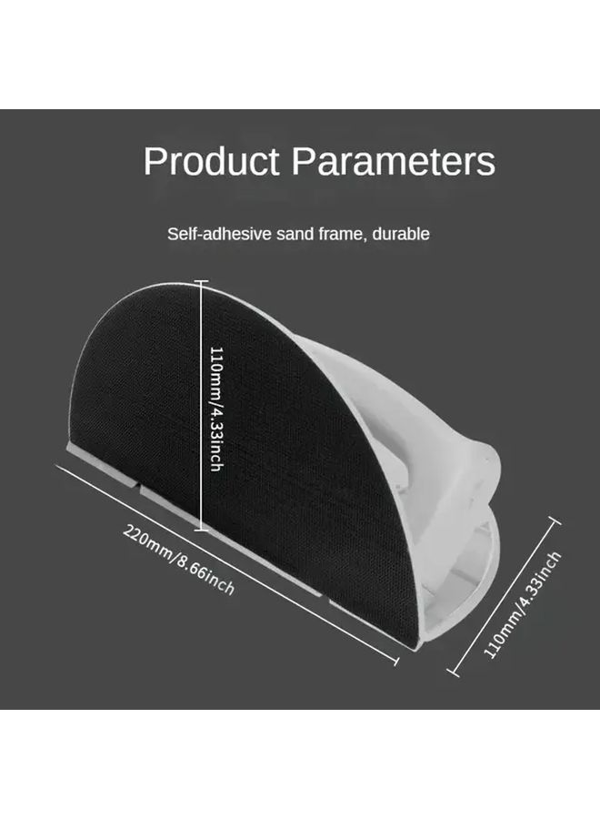 9 Inch Semi Circular Sandpaper Holder Ergonomic Handle Self Adhesive Sanding Rack - Image 2