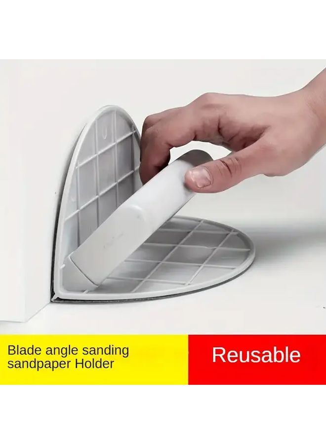 9 Inch Semi Circular Sandpaper Holder Ergonomic Handle Self Adhesive Sanding Rack - Image 1