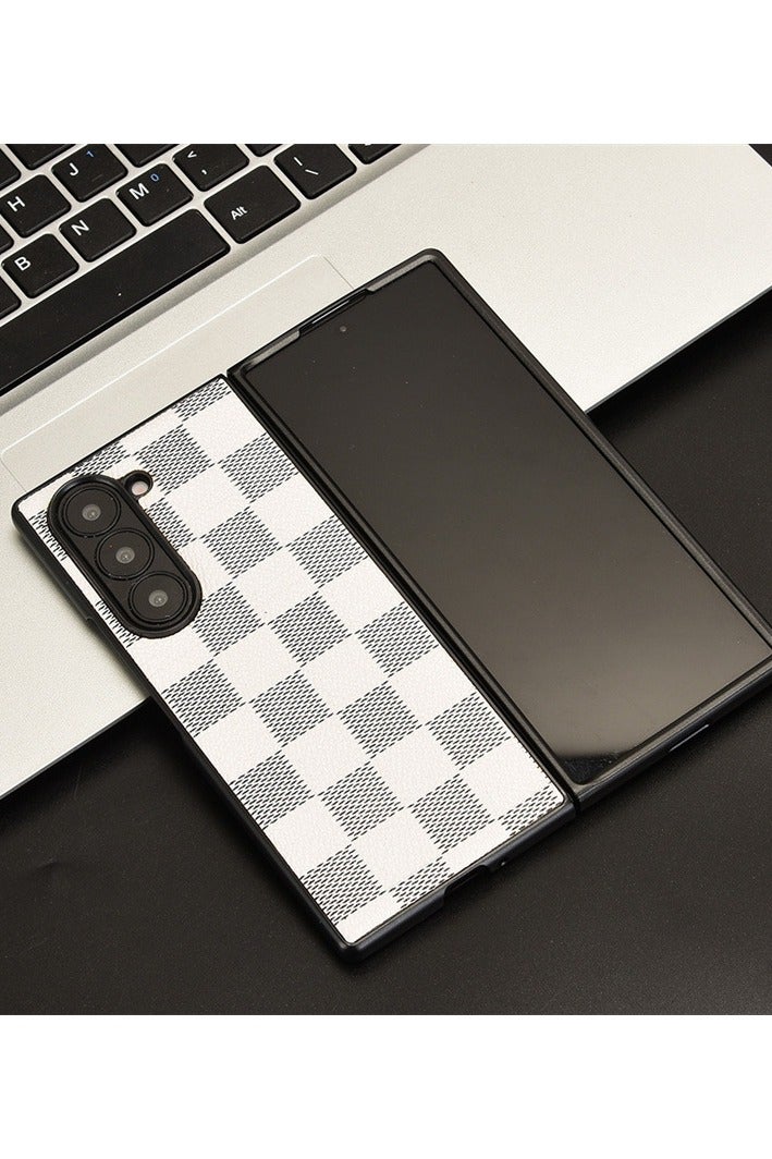 عام غطاء هاتف سامسونج جالكسي زد فولد 6 5G 2024، بإكسسوارات خلوية بنمط شبكي، من TPU الناعم والطبقة المزدوجة المطاطية المتينة للرجال والنساء. - Image 5