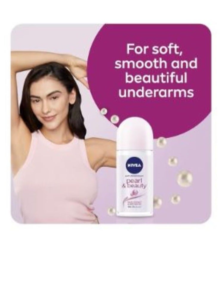 Nivea Pack Of 3 Nivea Pearl And Beauty Antiperspirant Roll On Deodorant 50 Ml - Image 2
