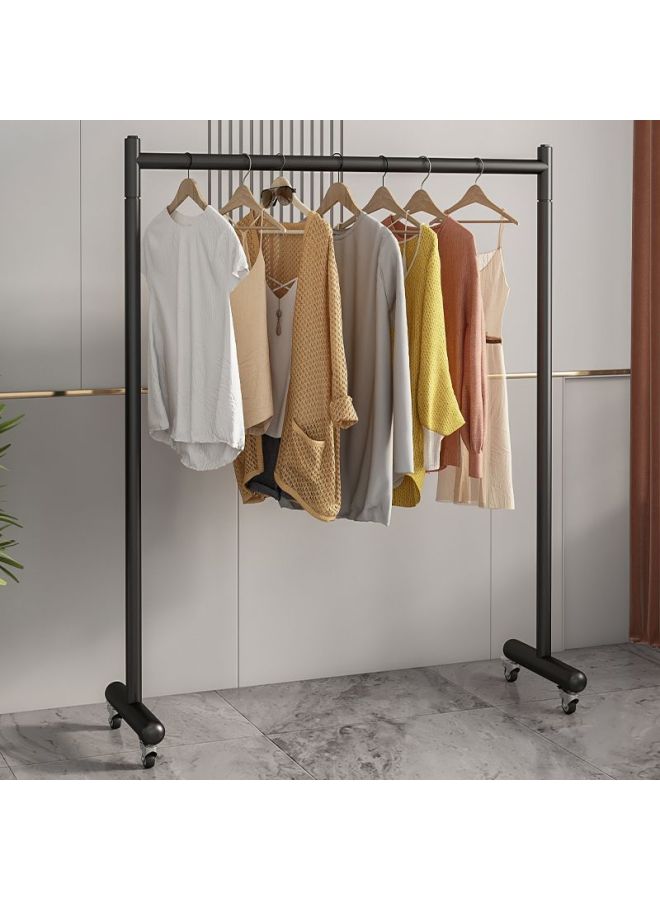 Internet Celebrant Clothes Hanger Floor Vertical Hanger Indoor Student Dormitory Bedroom Clothing Display Rack Gantry Clothes Hanging Rod-Color:Black_length 60 Height 157 With 2.0 Wheels  - Image 1