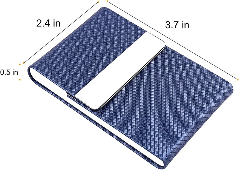 DMFLY Business Card Holder for Women & Men - Multi Card Case, Business & Pocket Card Holder, Credit & Name Card Wallet with Magnetic Closure, Blue-zs - Image 4
