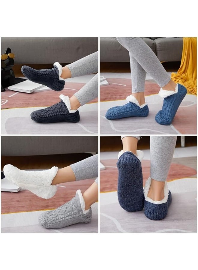 HZYH Fluffy Fleece Slipper Socks, Non-Slip Warm Winter Socks, Indoor Slipper Socks, Plush Socks, Home Sleep Gifts for Women - Image 3
