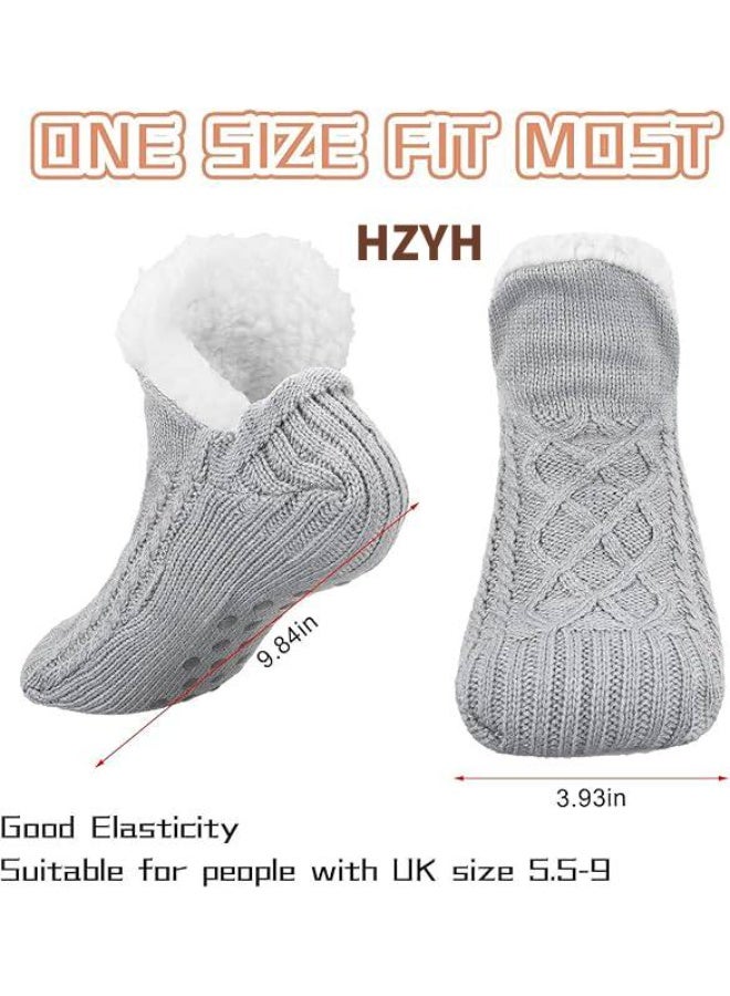 HZYH Fluffy Fleece Slipper Socks, Non-Slip Warm Winter Socks, Indoor Slipper Socks, Plush Socks, Home Sleep Gifts for Women - Image 2