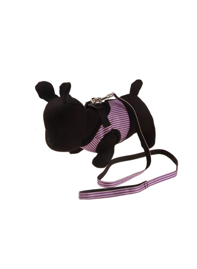 NIBEMINENT Nylon Stripe Pattern Leash With Vest Purple/Black/White S - Image 2