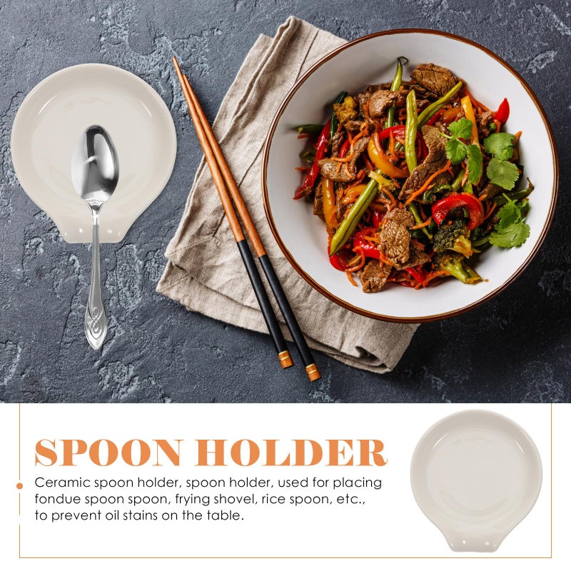Ceramic Soup Spoon Rest Holder Tray For Kitchen Counter Hot Pot Use - Image 4