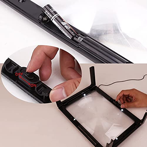 Delzon Magnifier Lens LED Lights, Full Page,Large Hands-Free for Large Hands-Free Older Man Woman- Black - Image 4