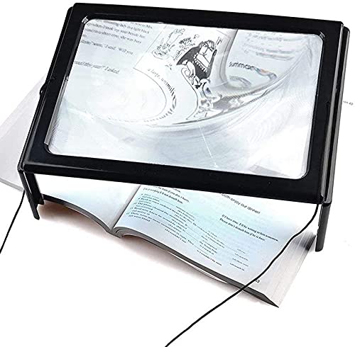Delzon Magnifier Lens LED Lights, Full Page,Large Hands-Free for Large Hands-Free Older Man Woman- Black - Image 1