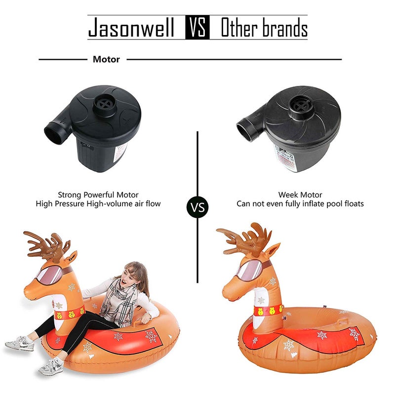 Jasonwell Electric Air Pump Portable Quick-Fill AC DC Inflator Deflator Pump for Air Mattress Inflatables Pool Floats Water Toy Raft Bed Boat Pool Toy with Nozzles110-240 V - Image 3