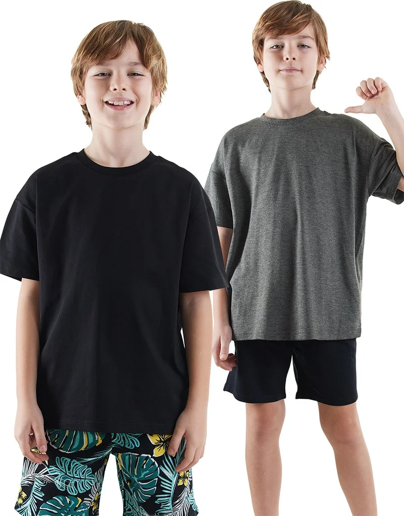 Denokids Boy Basic Oversize 2-Piece T-Shirt Set