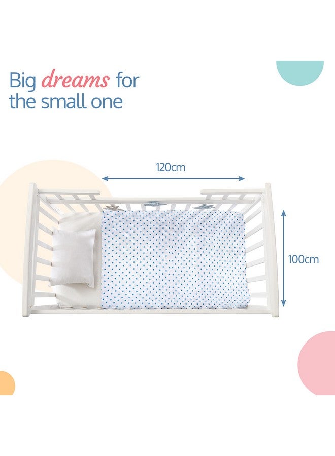 Luvlap 100% Cotton Muslin Baby Swaddle Set, Pack Of 3, Size-120Cm X 100Cm (47"X39"), Stars Printed On White, 0-18 Month+, Printed Mulmal Muslin Swaddle Wrap For New Born Baby - Image 5