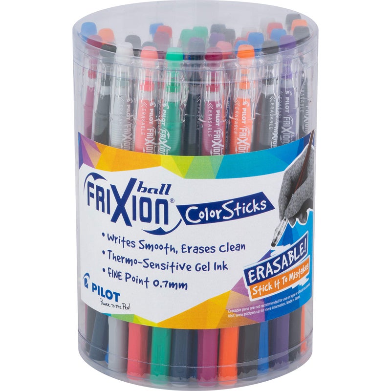 Pilot, FriXion ColorSticks Erasable Gel Ink Pens, Fine Point 0.7 mm, Tub of 36, Assorted Colors - Image 1