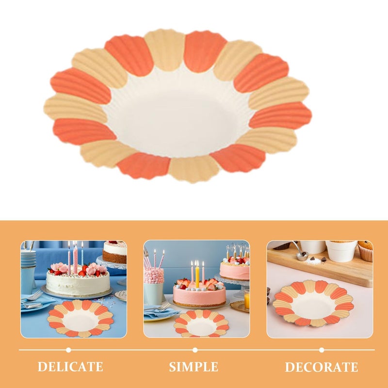 Flower Shaped Paper Plates 50pcs Disposable Party Serving Tableware - Image 4