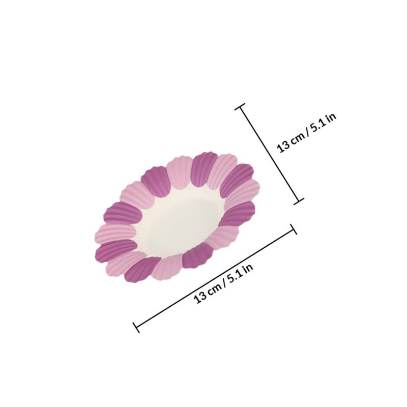 Flower Shaped Paper Plates 50pcs Disposable Party Serving Tableware - Image 3