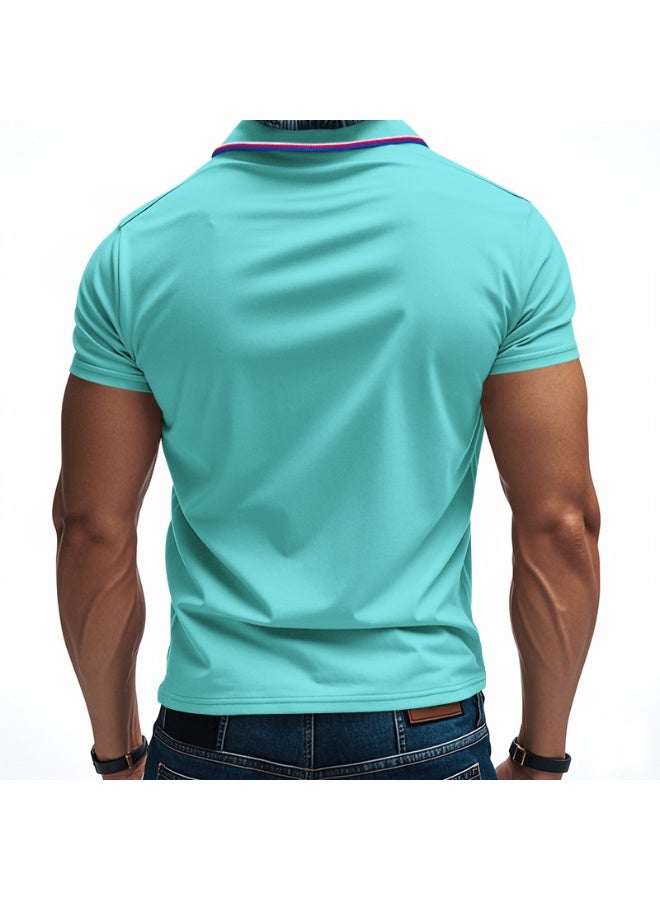 Men's Casual Golf Polo Shirt Quick Dry Short Sleeve Breathable Summer   Size Loose - Image 2