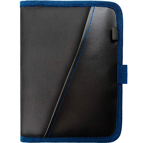 PlusXpres Glove Box Compartment Organizer - Car Document Holder - Owner Manual Case Pouch - Vehicle Storage Wallet for Registration & Insurance Card - Premium Auto Paperwork Holder - Log Book included - Blue - Image 1