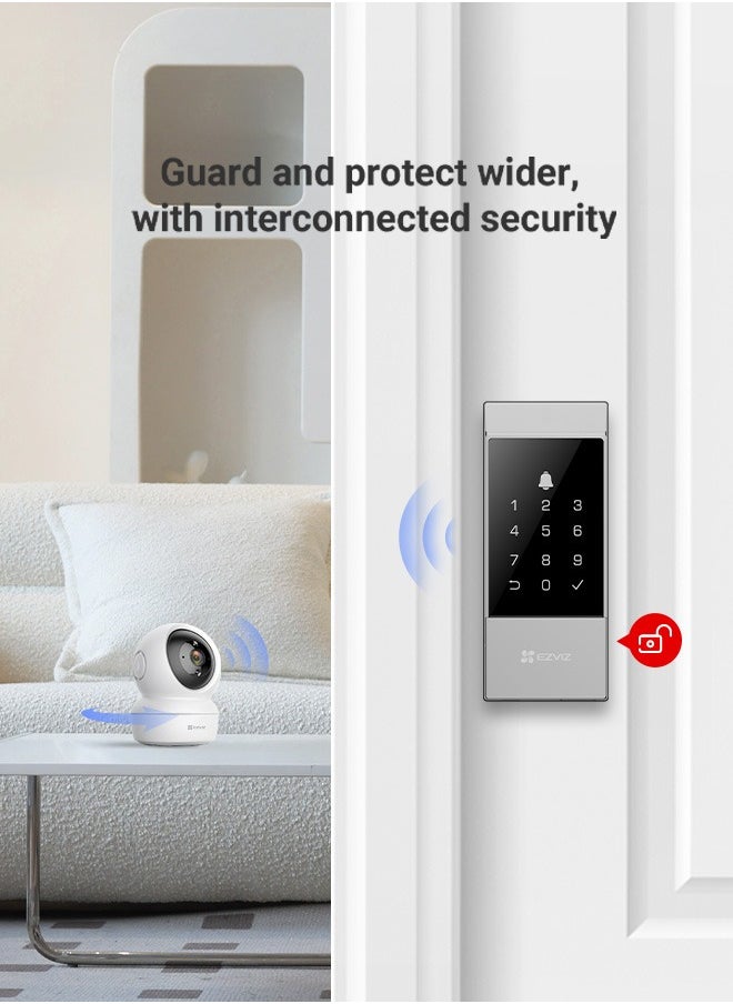 EZVIZ - EZVIZ DL04 Smart Door Lock Smart Lock - Bluetooth & Wi-Fi Enabled, Multi-Method Keyless Entry, Remote Control, Anti-Tamper Alerts, Easy Installation - Ideal for Home Security - Image 1